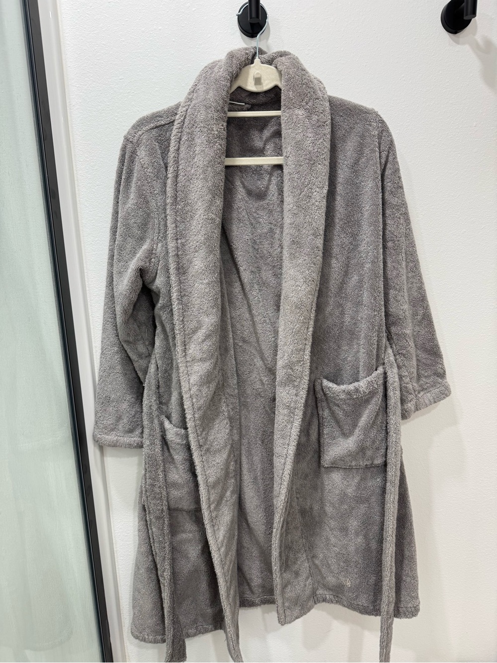 Parachute Home Turkish Cotton Bath Robe Gray Small Luxury Spa Robe